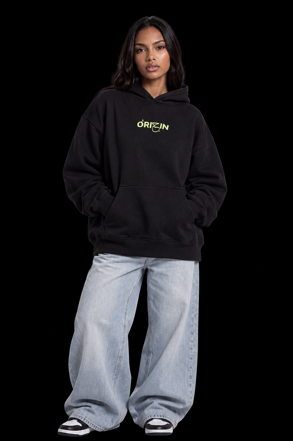 Palestine Hoodie — Black | Mint Embroidery