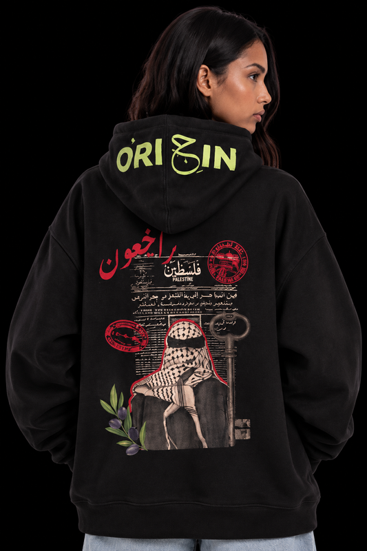 Palestine Returns Hoodie – Black / Mint