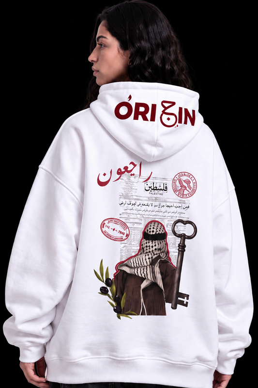 Palestine Returns Hoodie – White / Red